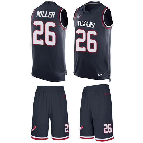 Nike Texans #26 Lamar Miller Navy Blue Team Color Men's Stitched NFL Limited Tank Top Suit Jersey - Click Image to Close